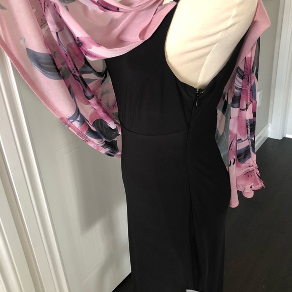 BNWT Le Chateau Dress with Flowy Floral Overlay - Picture 6 of 11